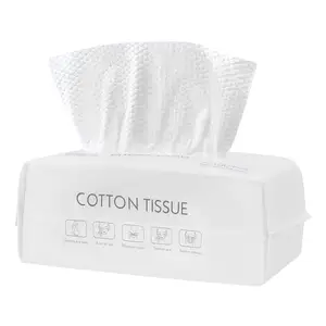 Factory OEM Cotton Face Towels Ultra Soft Extra Thick Disposable Facial Dry Cotton Tissues For SPA