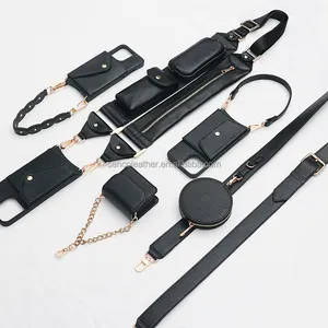 Nieuwe Product Ideeën 2024 Vrouw Portemonnee Multifunctionele Crossbody Portemonnee Rits Lederen Telefoonhoesje Voor Iphone 15