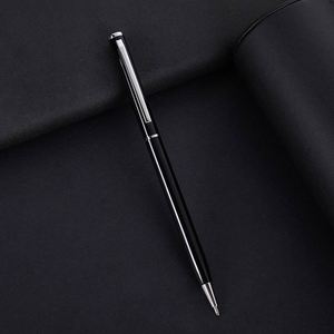 Gift Promotional Black Ball Point Pen Customized Logo Body Slim Metal Pens Advertising Signature Customized Metal Pen - Product Image 5