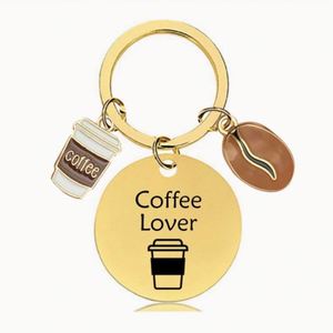 Porte-clés en acier inoxydable pour amateurs de café, personnalisable avec logo gravé au laser, cadeau pour porte-clés de sac à dos ou de voiture - Product Image 4