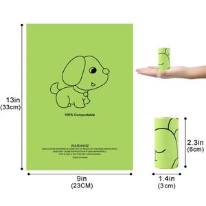 Sacs à déjections pour animaux de compagnie 100% compostables, sacs à déjections biodégradables respectueux de l'environnement pour chiens, Abbaubare Kotbeutel - Product Image 1