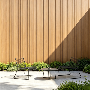 Panneau mural extérieur esthétique personnalisé en WPC, grille extérieure en WPC, design incurvé personnalisable pour revêtement de façade de spa - Product Image 1