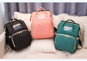 Multifuncional 3 en 1 bolsa de gran capacidad <span class=keywords><strong>mamá</strong></span> mochila plegable bolsa de bebé con cama de bebé - Product Image 6