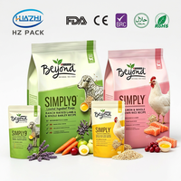 Sachet refermable en plastique alimentaire personnalisé, anti-odeur, à fond plat, avec fermeture éclair, pour l'emballage d'aliments pour animaux et de nourriture pour animaux de compagnie