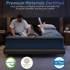 Matelas hybride ultra confortable et durable emballé sous vide dans une boîte avec support orthopédique en mousse mémoire de forme à ressort ensaché - Product Image 4