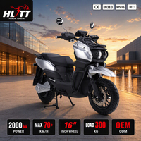 Moto électrique à batterie lithium CE 2000W 72V, Big S Cafe Racer, scooter électrique pour adultes