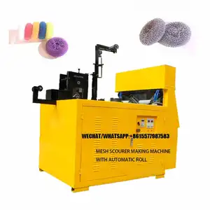 Full Automatic Double Knitting Dish Washing Mesh Knitting Scourer Machine Galvanized Spiral Scourer Making Machine