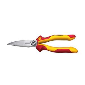 WIHA - 35462 Industrial electric 1000V <b>needle</b> <b>nose</b> <b>pliers</b> with cutting edge curved shape approximate 40° - Product Image 1