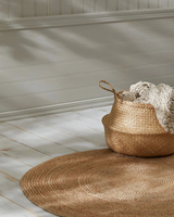 Boho panier en osier tissé jonc de mer paille osier ventre panier naturel blanchisserie stockage jonc de mer organisateur porte-plante décor à la maison