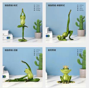 Venta al por mayor Meditar Zen Yoga Rana estatua Americana Pastoral tenis decoración niño béisbol jugador de rugby Deportes Rana escultura - Product Image 5