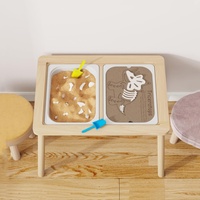 Table d'activités pour enfants Table Montessori Table de jeu en bois avec bacs tableau à craie et tableau blanc