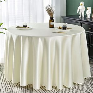 120 Satin Table Cloth Luxury Silver White Wrinkle Free Wedding <b>Round</b> <b>Tablecloth</b> for Banquet - Product Image 6