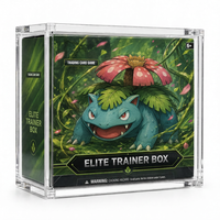 Boîte de présentation en acrylique transparent avec protection UV et couvercle magnétique pour Elite Trainer Box (ETB) - Protecteur TCG