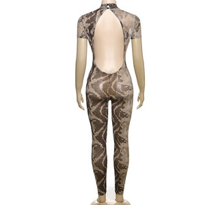 Pagliaccetti interi Skinny senza schienale a maniche corte da <span class=keywords><strong>donna</strong></span> con maglia stampata - Product Image 6