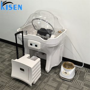 Sang trọng xách tay hai xe tăng lưu vực sưởi ấm đầu <span class=keywords><strong>Spa</strong></span> Salon <span class=keywords><strong>Spa</strong></span> thác bền dầu gội chìm với nồi hấp cho giường Massage - Product Image 6