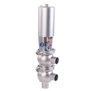 Acier inoxydable hygiénique sanitaire 304 316 Vanne d'inversion de contrôle pneumatique de soudage de type <span class=keywords><strong>LL</strong></span> à 4 voies Vanne d'inversion de débit de 2 pouces - Product Image 1