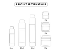 Bouteille en plastique vide rechargeable de pompe de torsion sans air de lotion cosmétique de sérum de 15ml 30ml 50ml bouteille vide en plastique de luxe de soin de la peau