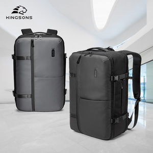 Kingsons Men's <b>Backpack</b> 20-35L <b>Waterproof</b> Expandable Business Travel Bag Solid Color Detachable Strap - Product Image 1