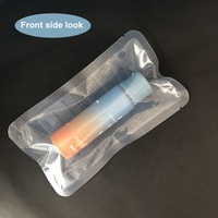 Sachet d'emballage cosmétique transparent thermoscellable à trois soudures latérales avec logo personnalisé pour échantillons de lotion, sérum, crème et mini-produits de soin