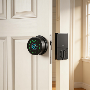 <span class=keywords><strong>Serrure</strong></span> de porte intelligente à empreintes digitales haute sécurité pour portes en bois |   Système d'entrée sans clé avec gestion WiFi à distance sur le cloud 2026 Nouveau - Product Image 1