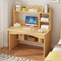 Bureau d'ordinateur moderne étagère intégrée Table d'étude simple pour étudiants Table de location de bureau Chambre à coucher Panneau design Style bois