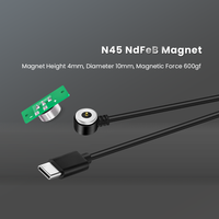 12V 3A tipo C a macho conector magnético de ángulo recto redondo Cable de carga rápida con PCB