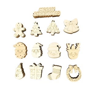 Đồ trang trí nhà gỗ tự làm đồ trang trí cây thông giáng sinh đồ trang trí thủ công bằng gỗ - Product Image 1