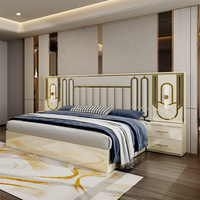 Ensemble de chambre à coucher complet de luxe moderne turc, lit double king size en bois, rangement à domicile, ensemble de meubles de chambre à coucher en bois massif
