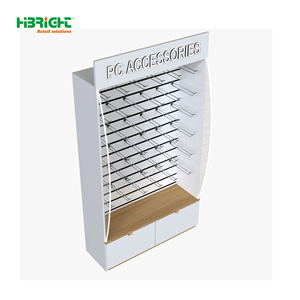 Estante de Exhibición Metálico Resistente Highbright con Panel Perforado |   Estante de Exhibición con Ganchos para Rieles Frontales, Capacidad de 100 kg, para Supermercados y Tiendas de Abarrotes - Product Image 5