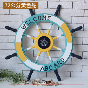 พวงมาลัยเรือสไตล์เมดิเตอร์เรเนียนขนาด 72 ซม. ของตกแต่งบ้านแบบแขวนผนัง รูปทรงวงกลม - Product Image 3