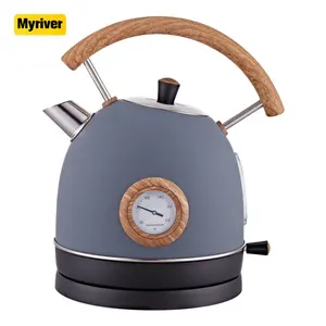Myriver热销电动不锈钢烧开水1.7L保暖家电复古水壶