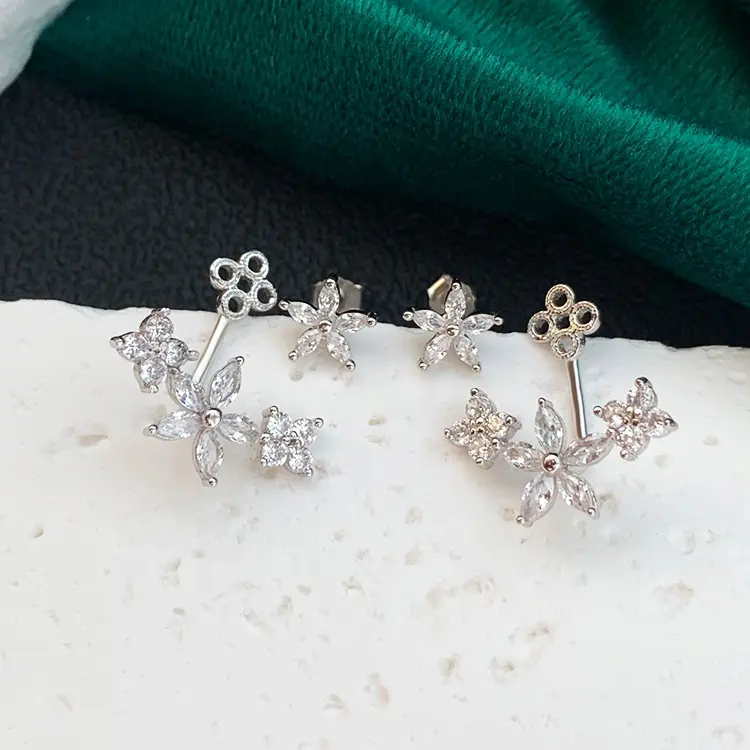 Hochwertige Blumen tropfen Ohrringe 925 Sterling Silber Schmuck Neue Mode für Verlobung hochzeit