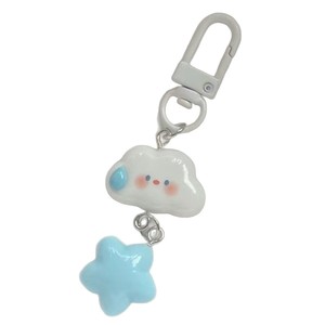 Porte-clés en résine imprimé UV Nuage Étoile, Cadeau pour meilleure amie, Breloque de sac créative avec expression muette, Fourniture pour petites entreprises, Pour couple, Vente en gros - Product Image 6