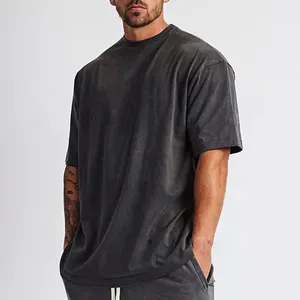 새로운 스타일 사용자 정의 인쇄 로고 폴리 에스터 코튼 패브릭 운동복 대형 남성 tshirt