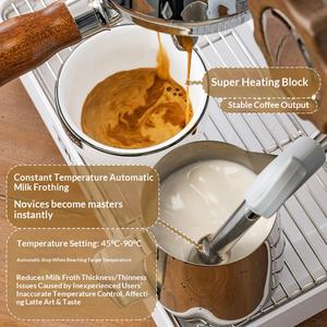 Machine à café semi-automatique professionnelle DHRON <span class=keywords><strong>DILAN</strong></span> Mavericks 7118A en acier inoxydable, petite machine à café commerciale italienne pour le thé au lait - Product Image 4