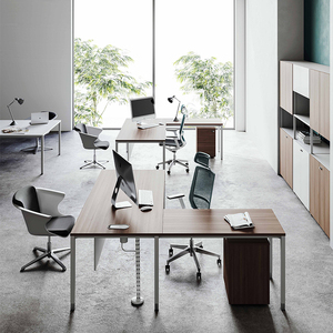 Scrivania per Computer da Ufficio Convertibile ed Estensibile a Forma di L in Legno Resistente dal Design Contemporaneo e Semplice per Segretarie - Product Image 3