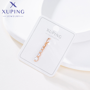16741 Joyería XUPING, Colgante de Barra Vertical Graduada con 5 Circonitas, Chapado en Oro, para Collar Hecho a Mano, Piezas de Joyería DIY - Product Image 4
