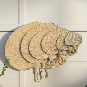 Abanico de Mano de Rafia Natural, Estilo Bohemio, Hecho a Mano, Ecológico, Colgante de Pared, Hogar, Art Deco, Playa, Boda, Diario, Bohemio - Product Image 3
