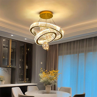 Lustre moderne de luxe en cristal K9 avec strass et boules de cristal, luminaire suspendu LED pour villa à plafond haut, escalier, hall d'hôtel