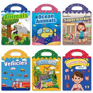 Libro de pegatinas de animales marinos, bolsa autosellable de 26x18cm para niños de 4 a 6 años, pegatinas de juguete - Product Image 3