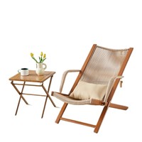Fauteuil de jardin en rotin pliable avec dossier inclinable pour balcon, terrasse et extérieur – Vente en gros