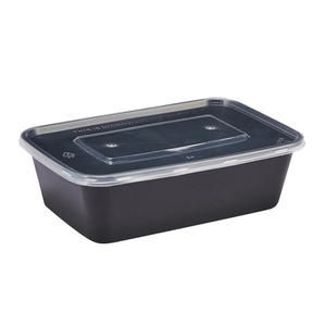 Contenedor de Alimentos de Plástico Negro de 750 ml con Logotipo Personalizado, Apto para Microondas, para Comida para Llevar y Preparación de Comidas de Marca - Product Image 3