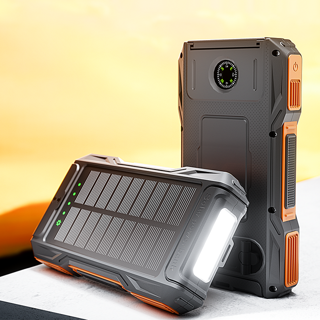 Portable Waterproof 10000Mah Hand Crank Solar Power Bank With Phone Holder and Strong Torch Function