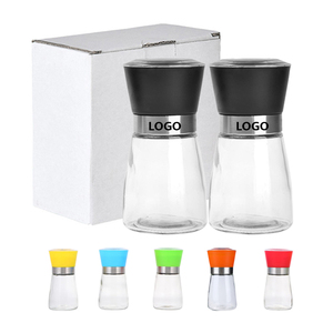 Molinillo <span class=keywords><strong>de</strong></span> sal y pimienta <span class=keywords><strong>de</strong></span> colores para restaurante al por mayor, molinillo <span class=keywords><strong>de</strong></span> sal y pimienta manual <span class=keywords><strong>de</strong></span> acero inoxidable negro con logotipo personalizado, juego <span class=keywords><strong>de</strong></span> molinillo <span class=keywords><strong>de</strong></span> sal y pimienta para Cocina - Product Image 1