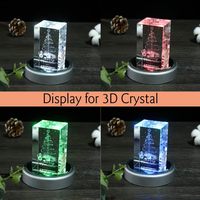 Support d'affichage rond personnalisé OEM avec base lumineuse LED multicolore, alimenté par USB, pour lampe en cristal et décoration artistique en verre 3D