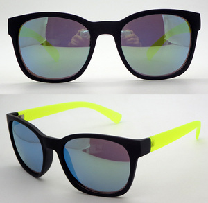 Lunettes <span class=keywords><strong>de</strong></span> <span class=keywords><strong>soleil</strong></span> <span class=keywords><strong>en</strong></span> <span class=keywords><strong>ligne</strong></span> neutres <span class=keywords><strong>en</strong></span> caoutchouc CE Chine prix bon marché branches jaunes fluorescentes claires vente - Product Image 1