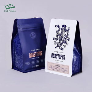 カスタムロゴ入りフラットボトムプラスチック包装袋 PEプロテインパウダー コーヒー豆用 バルブ付きジッパー - Product Image 3