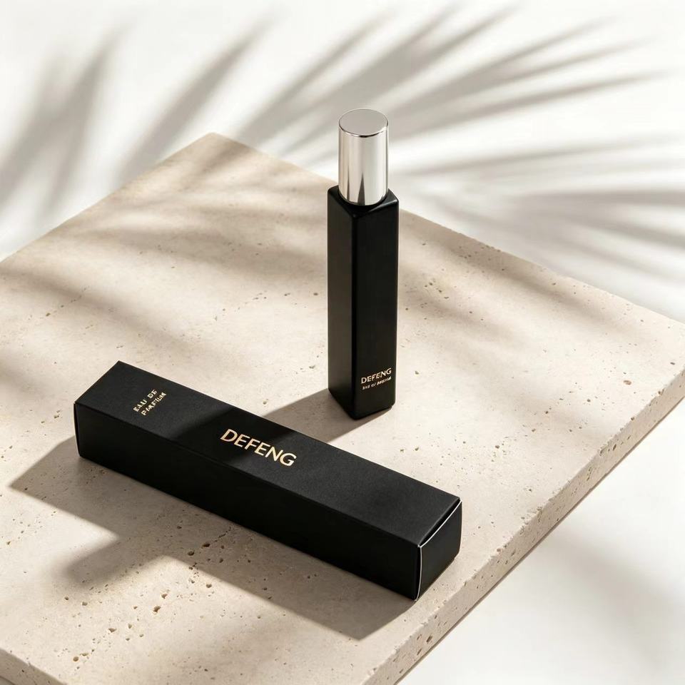 Fancy Matte Black 10ml Square Empty Cosmetic Perfume Screw Neck ...