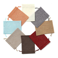 Sacs de courses en lin biodégradable doux avec cordon de serrage, sacs de rangement écologiques réutilisables en jute, emballages pour bonbons de fête