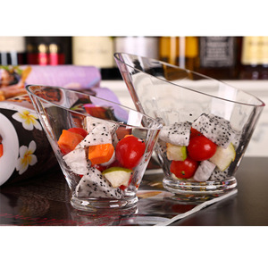 Bol en verre épais de style <span class=keywords><strong>scandinave</strong></span> moderne, transparent, créatif, pour la maison, plat incliné pour dessert, salade de fruits, <span class=keywords><strong>vaisselle</strong></span> jetable - Product Image 5